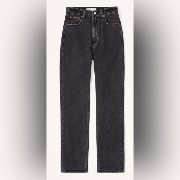 Abercrombie & Fitch black Ultra High Rise Ankle Straight Jean - Picture 4 of 4